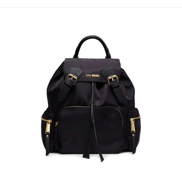 STEVE MADDEN NYLON BACKPACK BLACK New - Picture 1 of 7